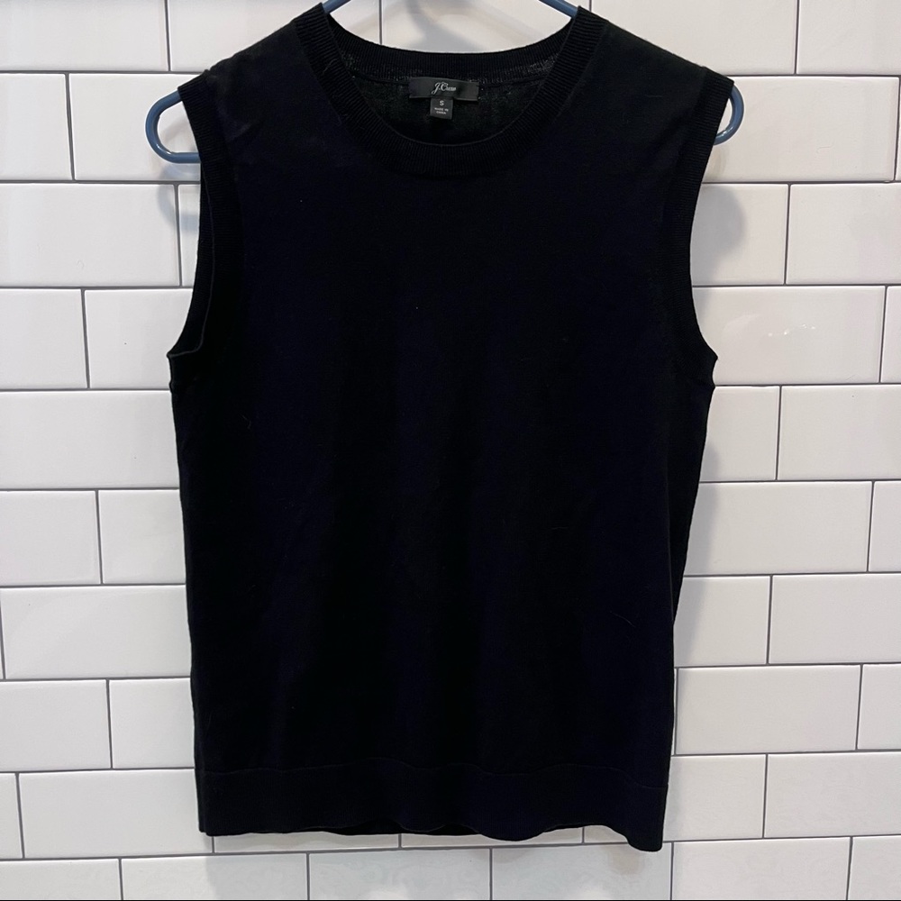J Crew Black Sleeveless Sweater - Small